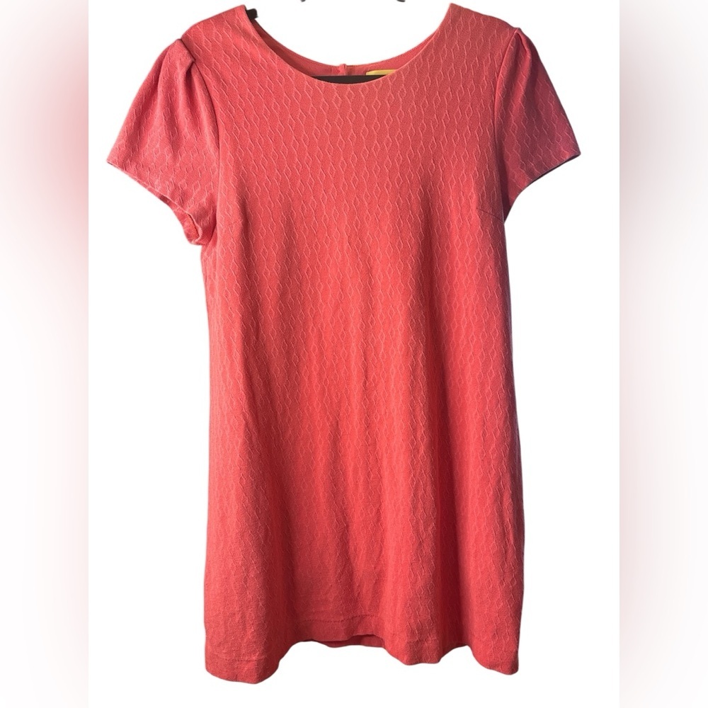 Maeve Anthropologie Coral Pink Diamond Textured Shift Dress